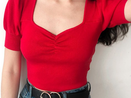 Puff Short Sleeve Crop Top