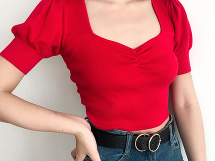 Puff Short Sleeve Crop Top