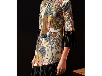 Stitching Velvet Jacquard Modern Qipao