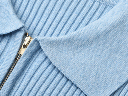 Double Zipper Lapel Cardigan